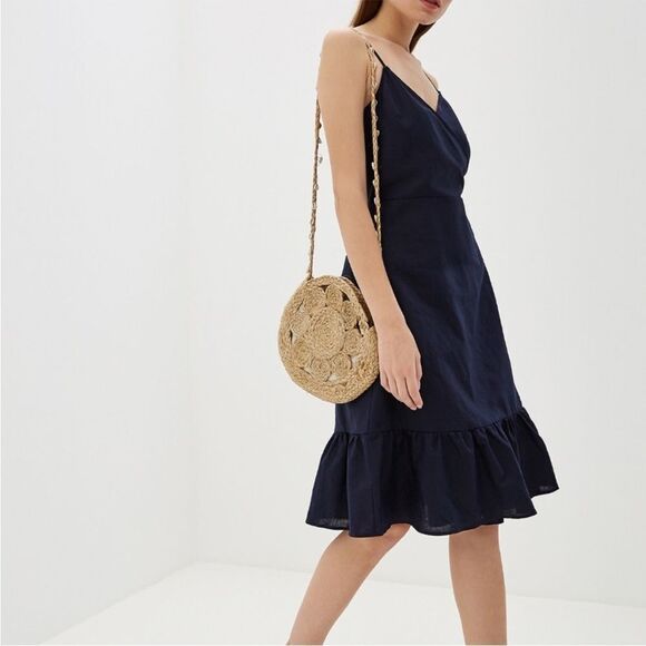 NWT GAP Elegant Navy Blue Dress Large - Picture 1 of 4